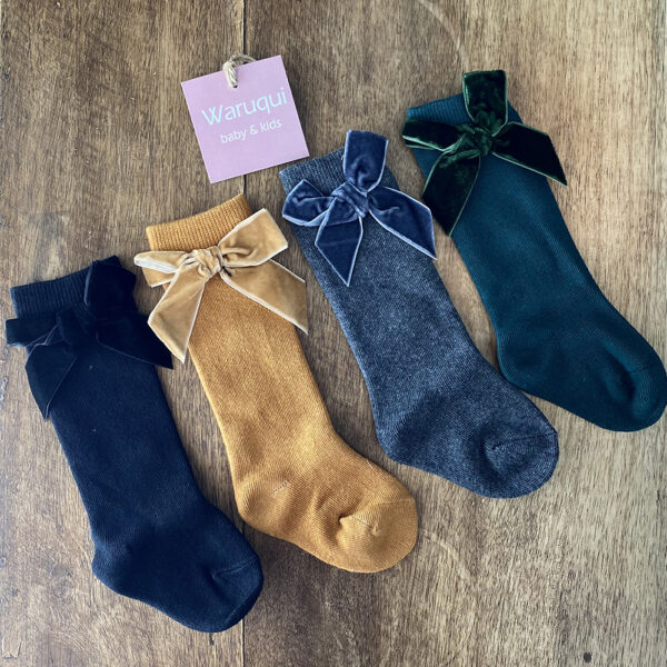 Calcetines con lazo de terciopelo