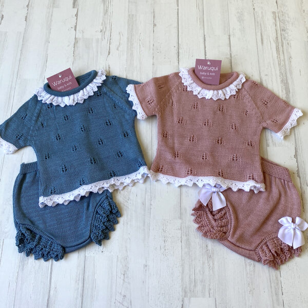 Jersey de hilo con volante blanco + cubrepañal