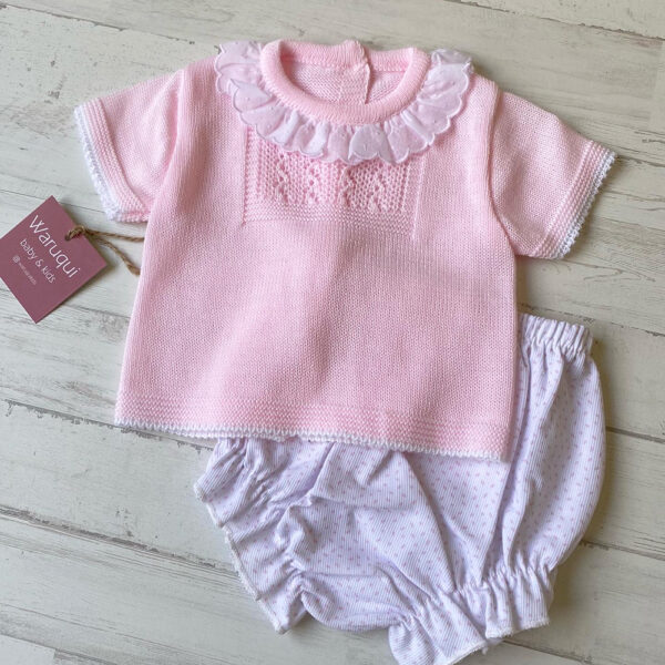 Jersey hilo con cubrepañal de piqué de puntitos