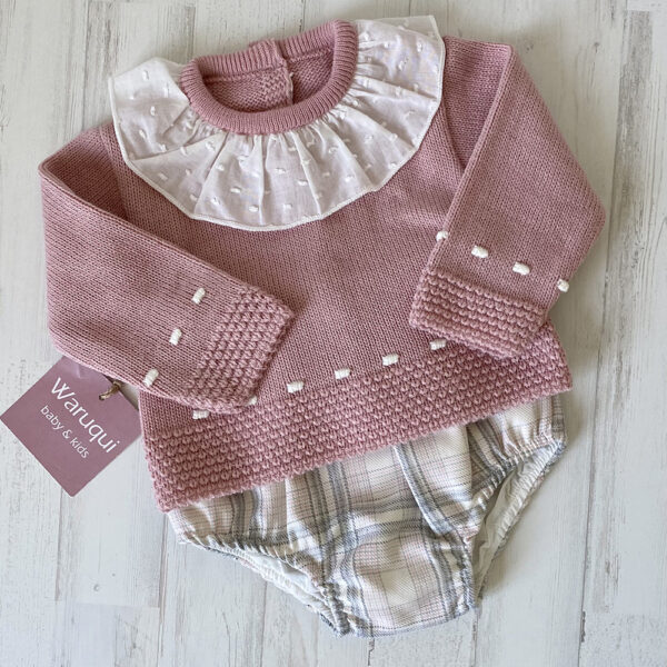 Jersey con cubrepañal de cuadros