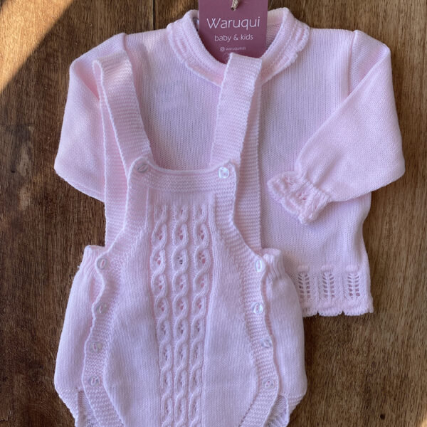 Conjunto rosa bebé de ranita y jersey - Imagen 2