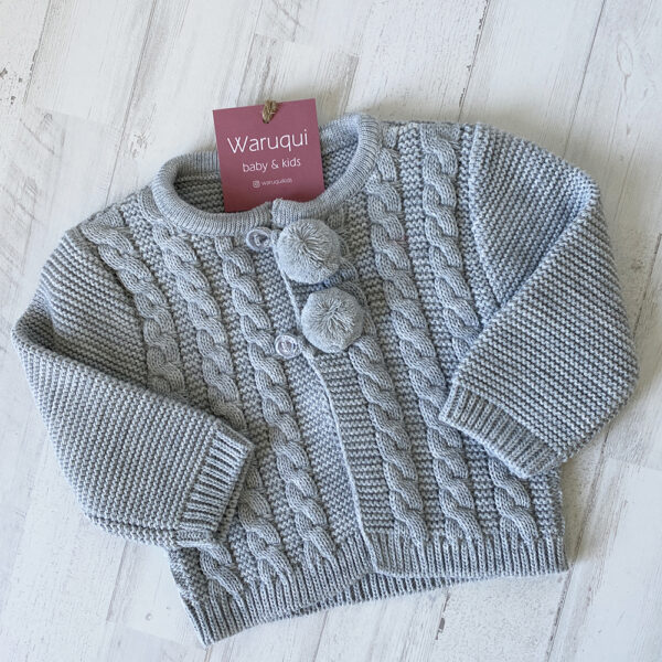 Chaqueta ochitos gris