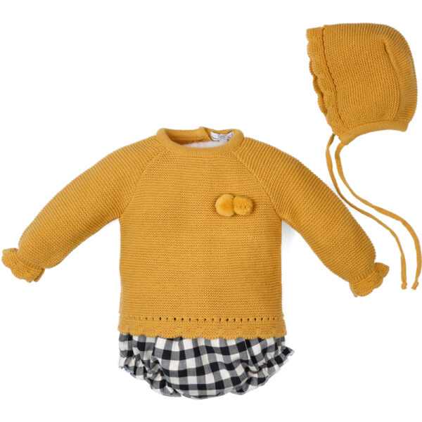 Conjunto mostaza jersey + capota + cubrepañal