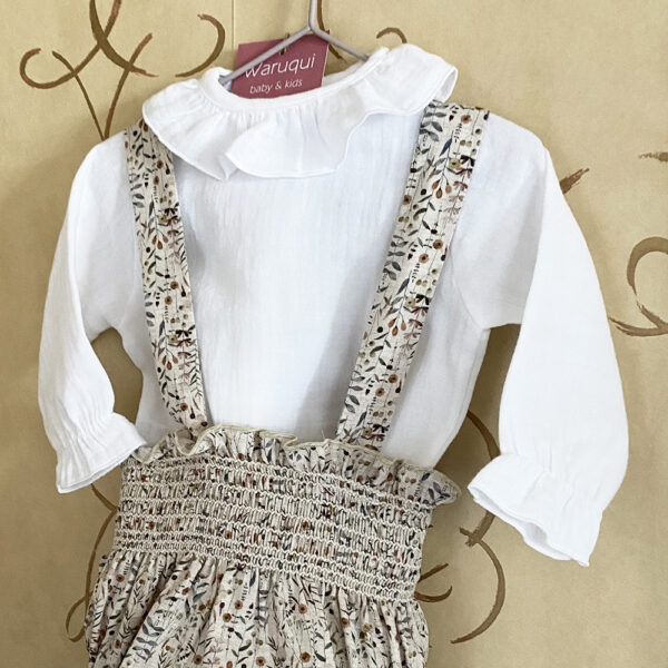 Blusa blanca algodón mangas largas - Imagen 2