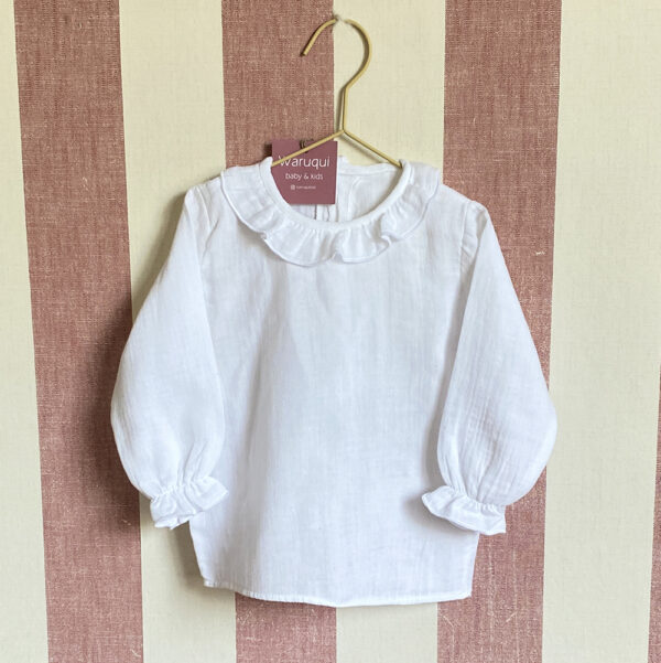 Blusa blanca algodón mangas largas