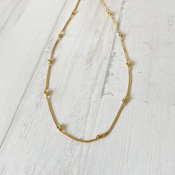 Collar acero bolitas dorado - Imagen 4
