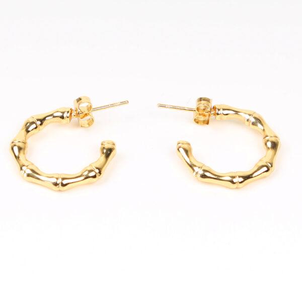 Pendientes acero aro dorados - Imagen 2