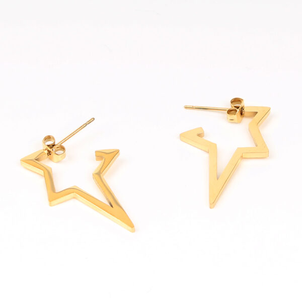 Pendientes acero estrella dorados