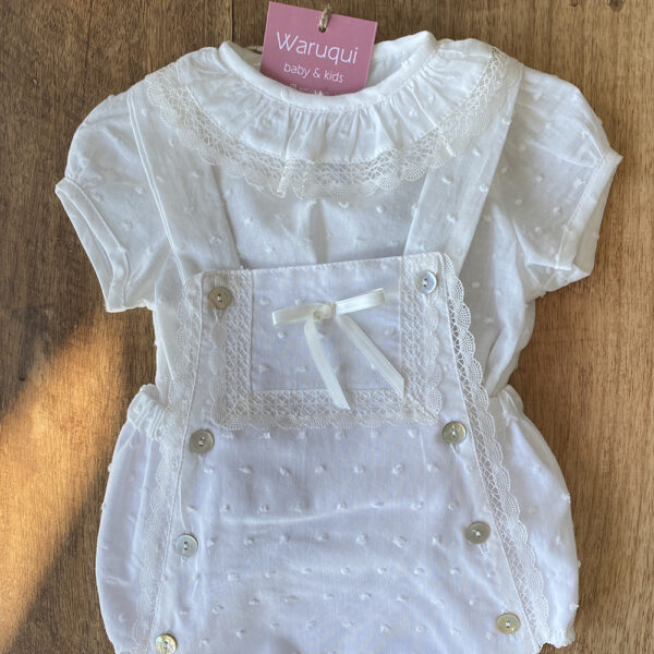Conjunto de ranita y blusita blanco roto - Imagen 2