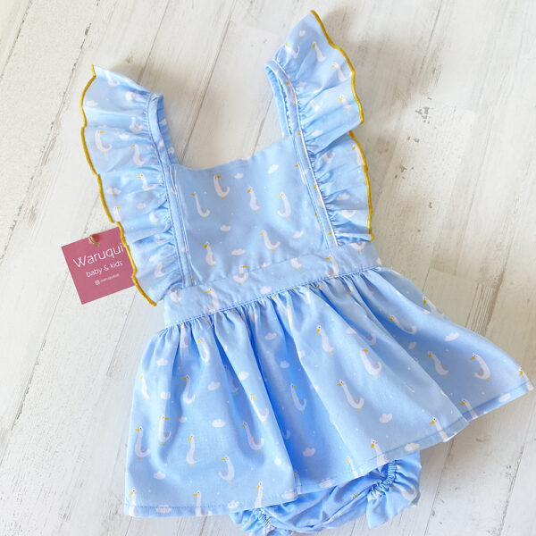Faldita ranita estampado ocas azul claro - Imagen 10