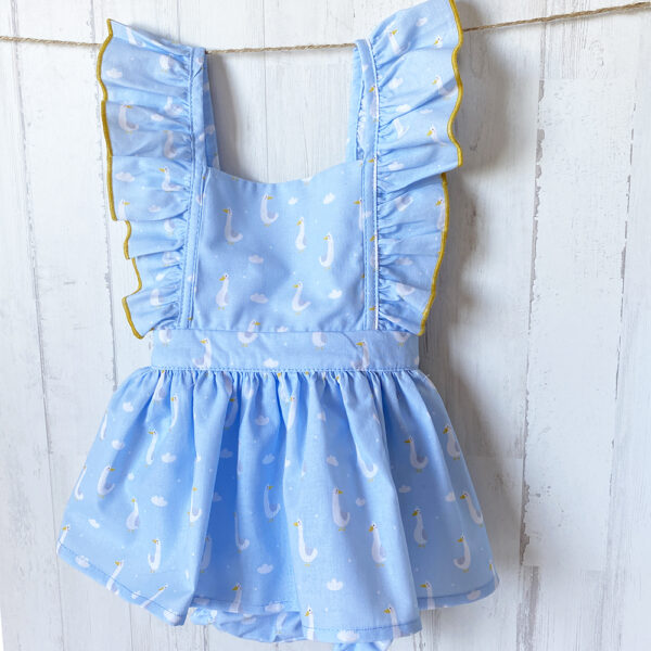 Faldita ranita estampado ocas azul claro - Imagen 9